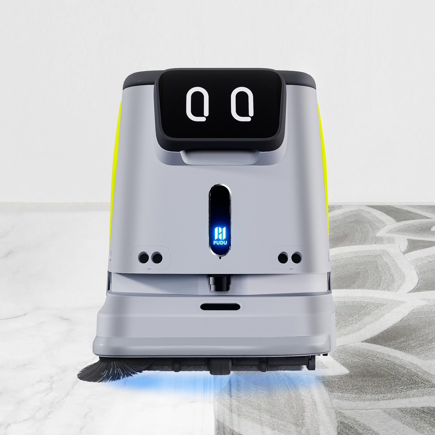 Pudu CC1 showcasing it can clean all types of floors