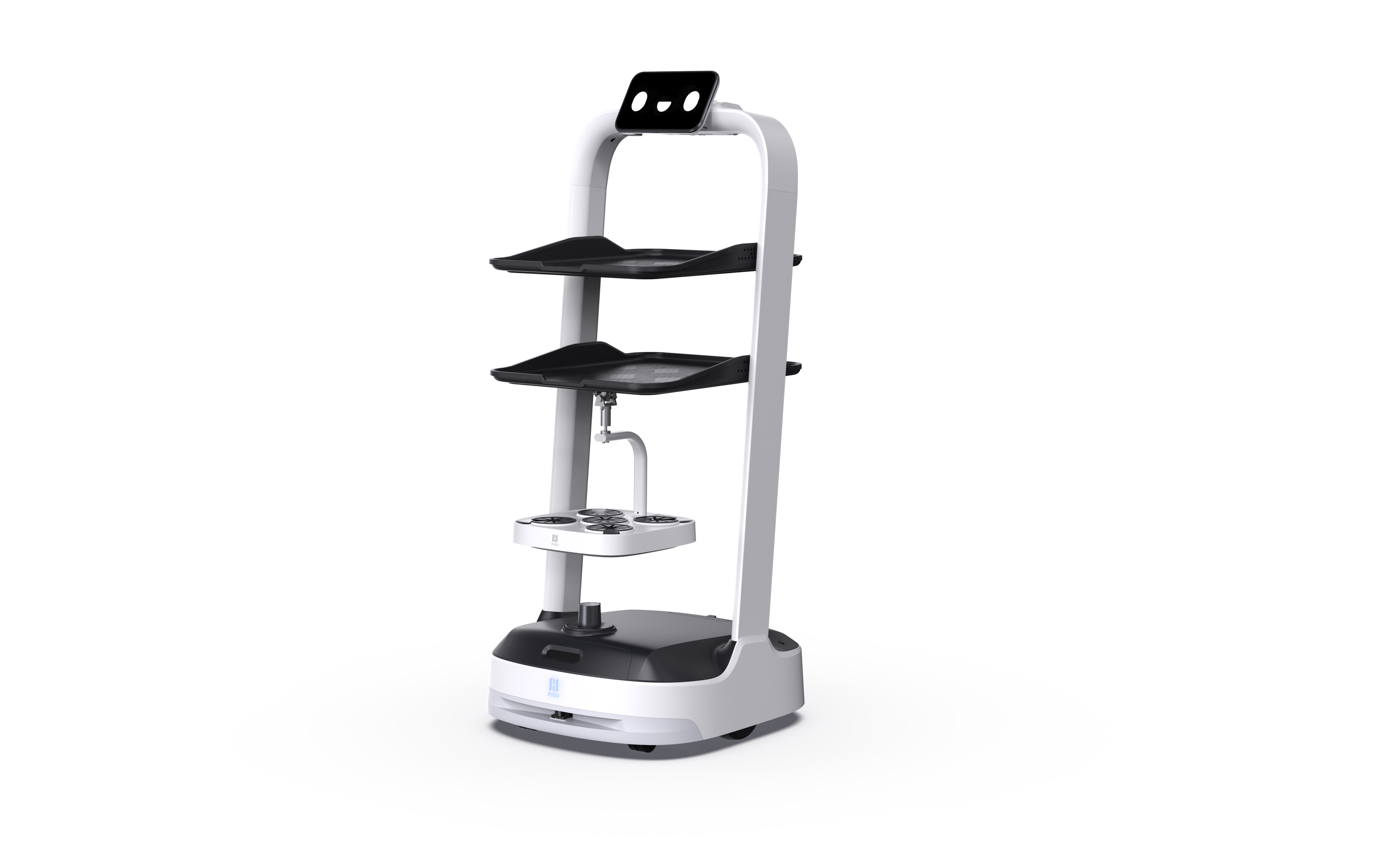PuduBot 2 holding a spill proof cup holder